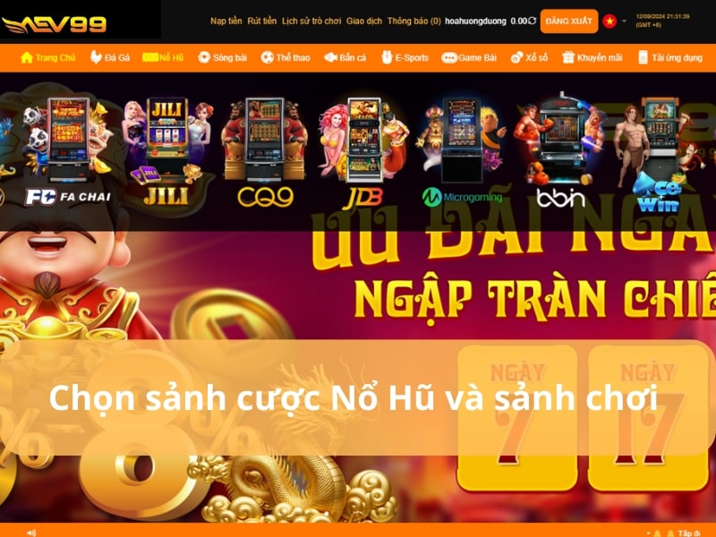 Chọn sảnh chơi cá cược nổ hũ