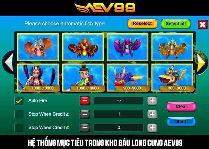 Một số boss lớn trong Kho Báu Long Cung AEV99